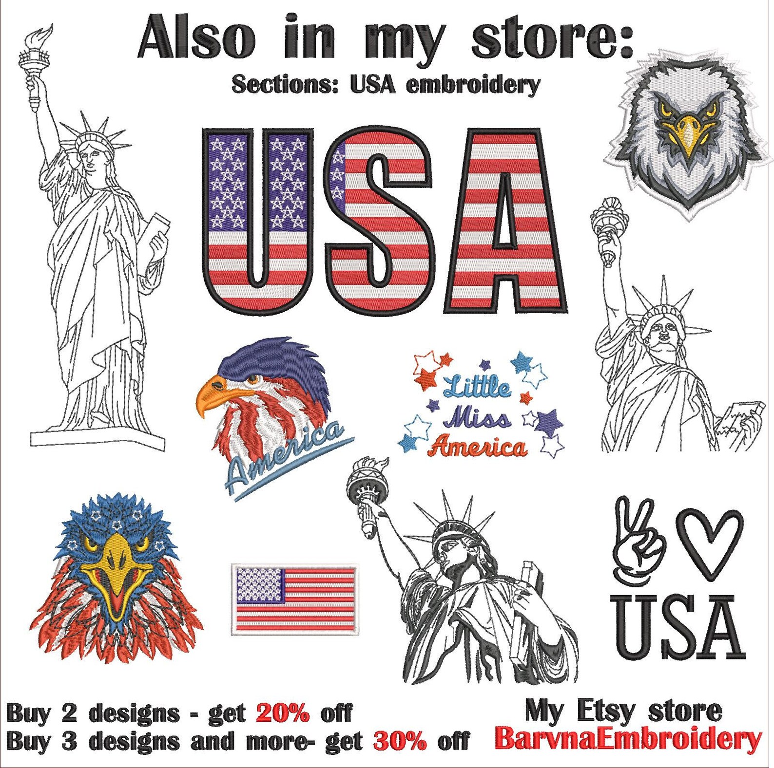 Machine Embroidery Designs. USA American Embroidery Design. Etsy