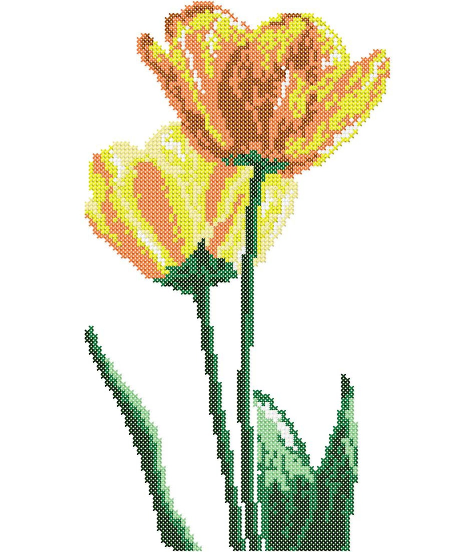 Machine embroidery designs Tulips flowers Tulip embroidery Etsy