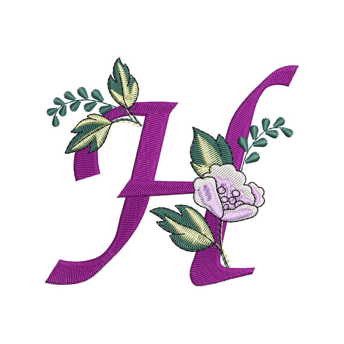 Monogram Letter H Machine embroidery designs Embroidery font Etsy