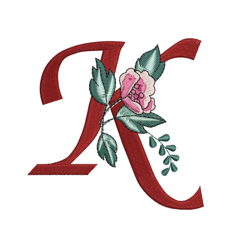 Monogram Letter K Machine Embroidery Designs Embroidery Font Etsy
