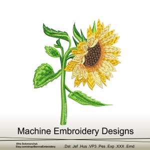 Sunflowers embroidery design for machine, Flowers embroidery design, Instant download