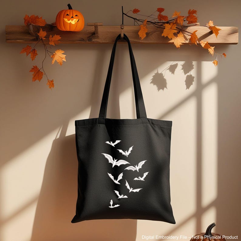 Flying bats Embroidery designs for machine, Halloween embroidery designs, Instant download