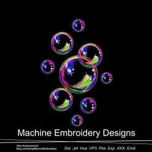 Soap Bubbles Machine embroidery designs, Bubbles embroidery files, Digital download