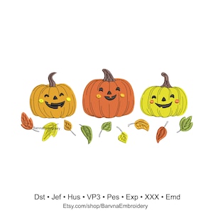 Pumpkins Machine Embroidery designs, Fall embroidery files, Digital download