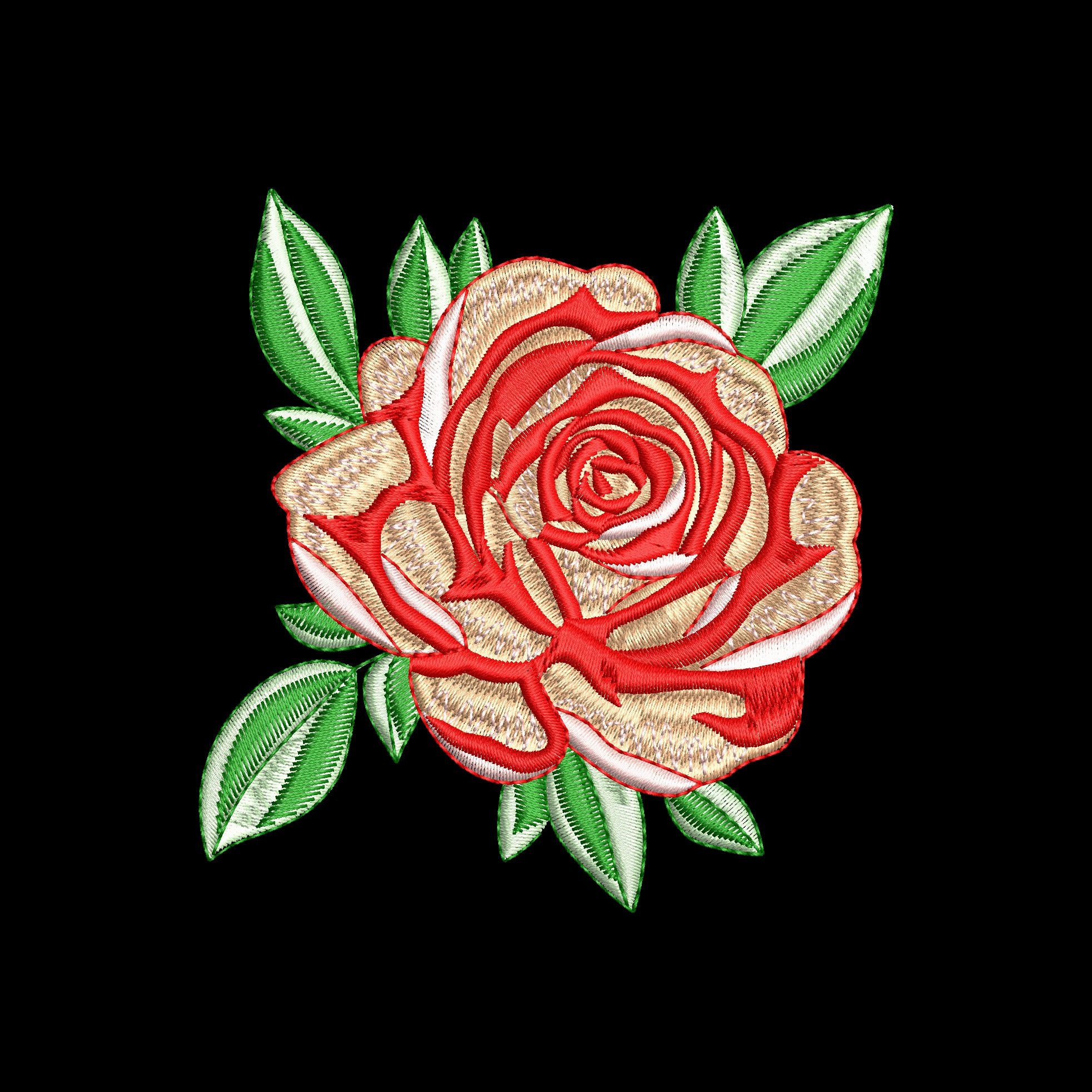 Red rose flower Machine embroidery designs Plant embroidery Etsy