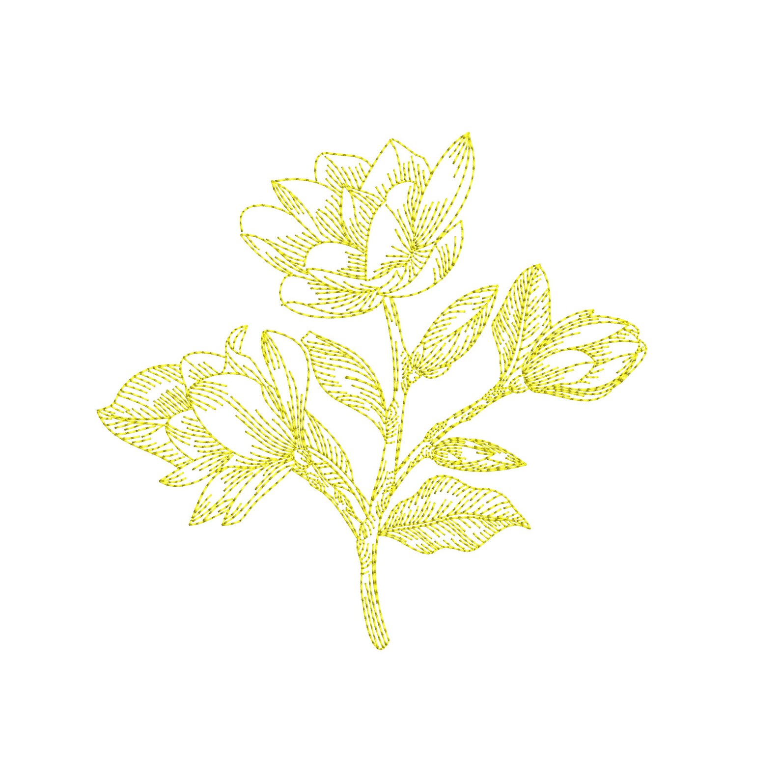 Magnolia flowers machine embroidery designs plant embroidery  etsy