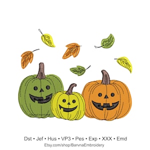 Pumpkins Machine Embroidery designs, Fall embroidery files, Digital download