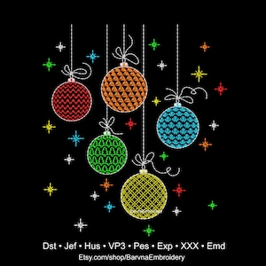 Christmas balls Machine embroidery designs, Instant embroidery