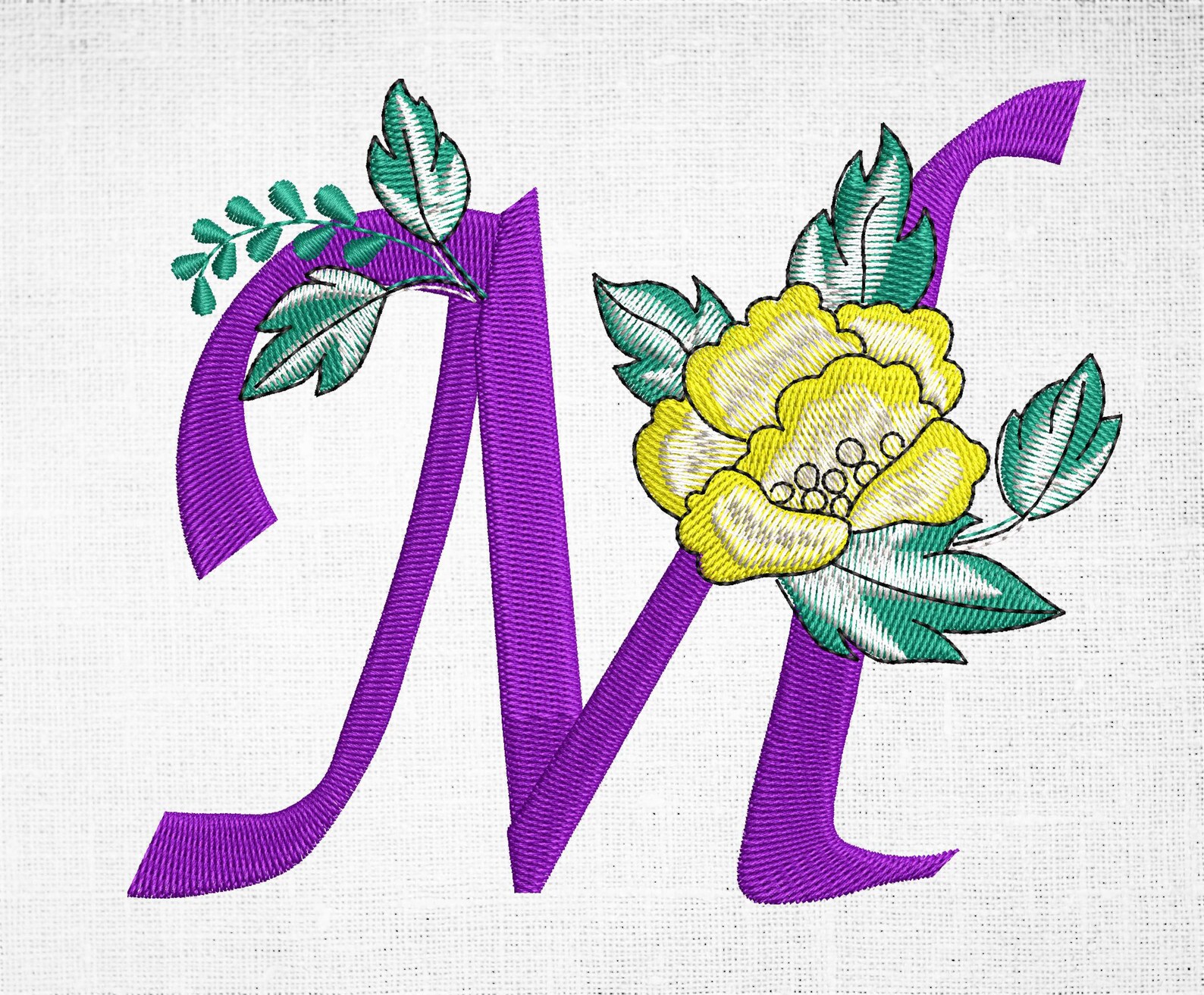 Monogram Letter M Machine embroidery designs Embroidery font Etsy