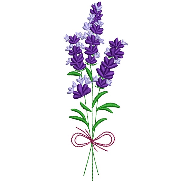 Lavendel Blumen Stickdateien für Maschine, Sofort Download