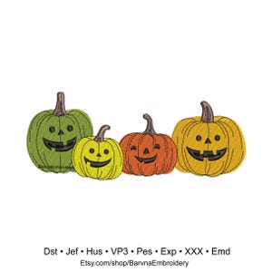 Pumpkins Machine Embroidery designs, Fall embroidery files, Digital download