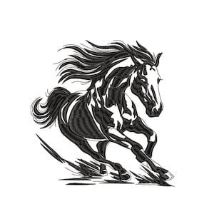 Machineborduurontwerpen paard, borduurbestanden dieren, digitale download