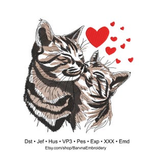 Cats Love Machine embroidery designs, Valentines embroidery designs, Instant download