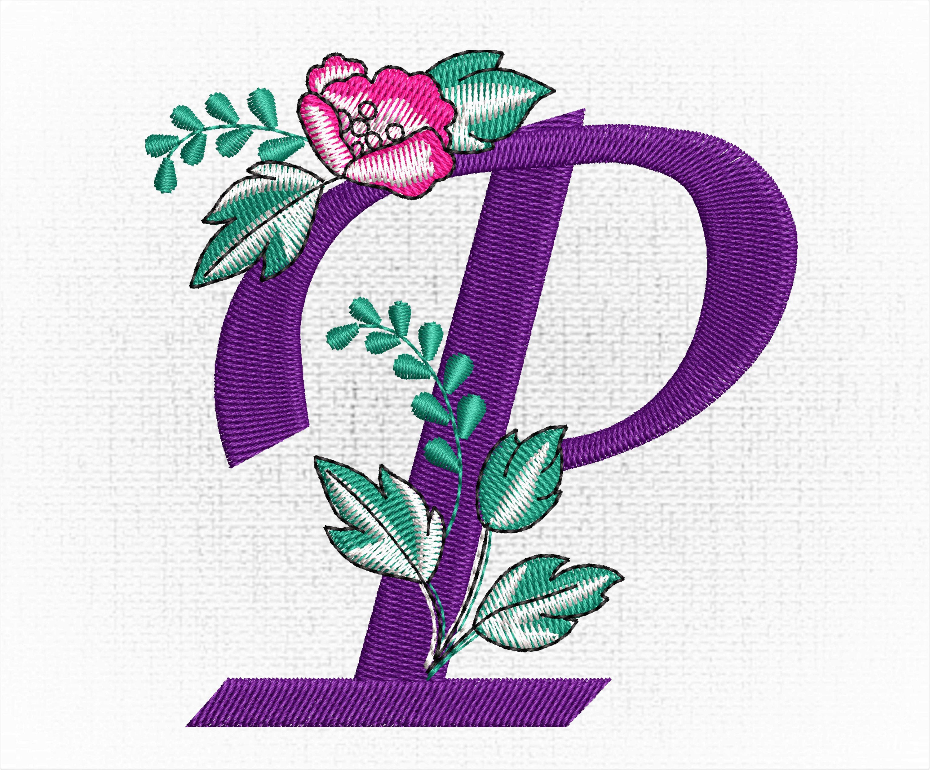 Monogram Letter P Machine embroidery designs Embroidery font Etsy