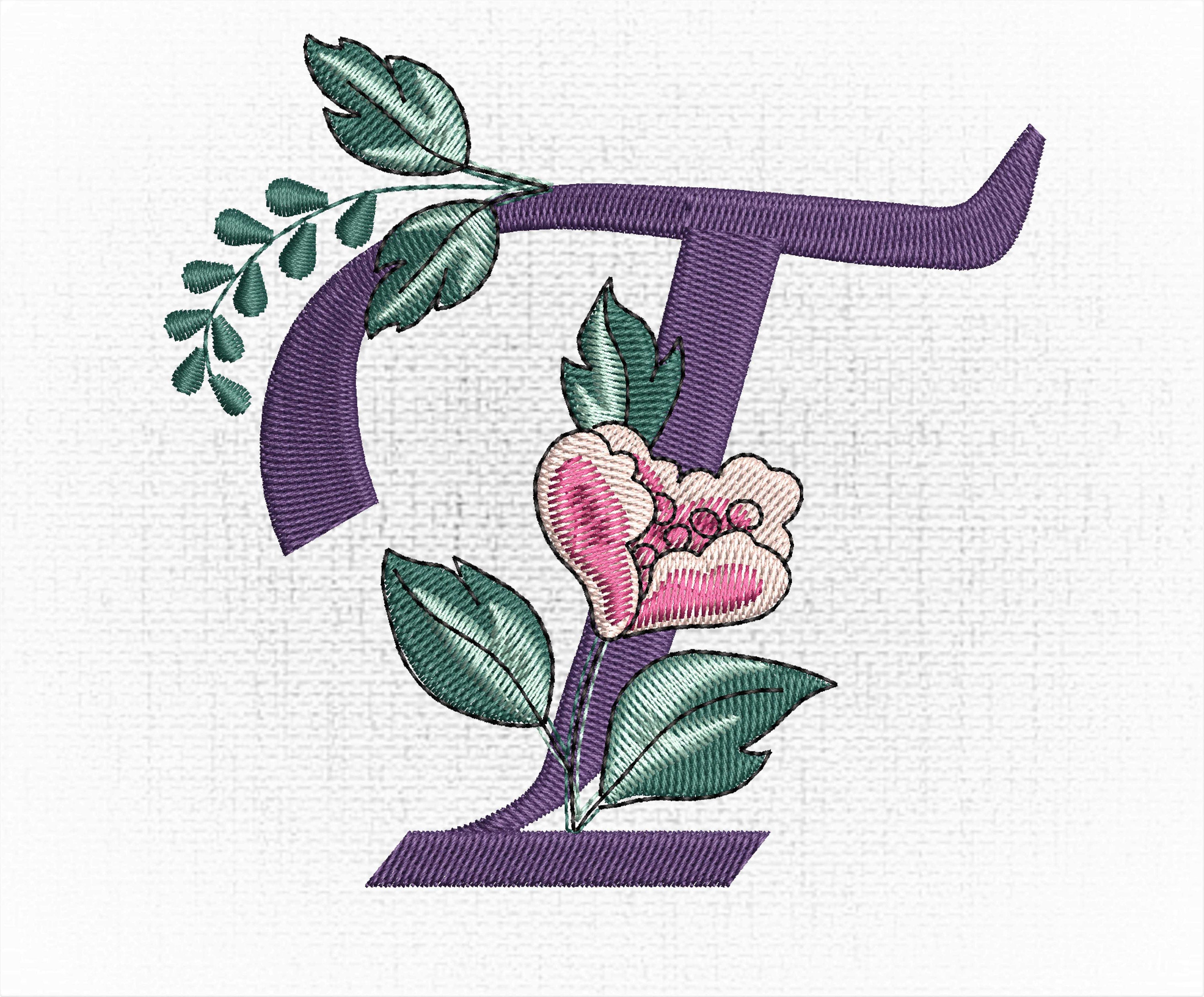 Monogram Letter T Embroidery Monogram Letter T Embroidery