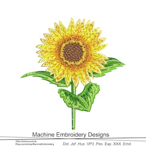 Sunflowers embroidery design for machine, Flowers embroidery design, Instant download