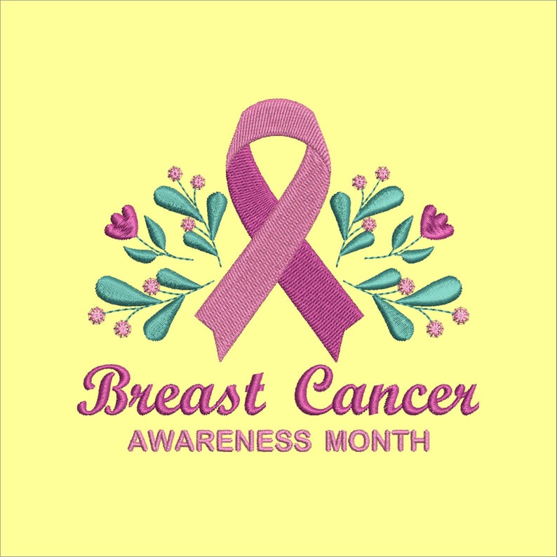 Download Embroidery design files. Breast cancer Awareness ribbon | Etsy