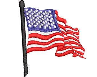 USA Stickdatei, Amerikanische Flagge Maschinenstickerei, Sofort Download