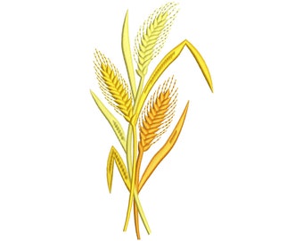 Wheat spikelets machine embroidery designs, Instant download