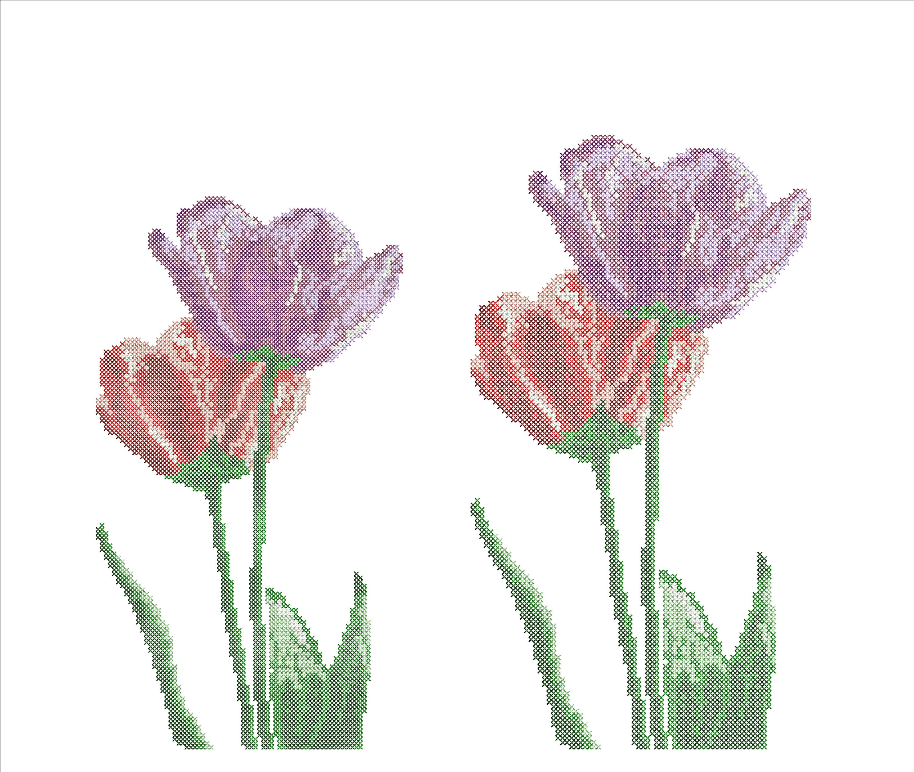 Machine embroidery designs Tulips flowers Tulip embroidery Etsy