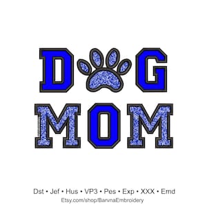 Dog Mom Applique Machine embroidery designs, Instant download