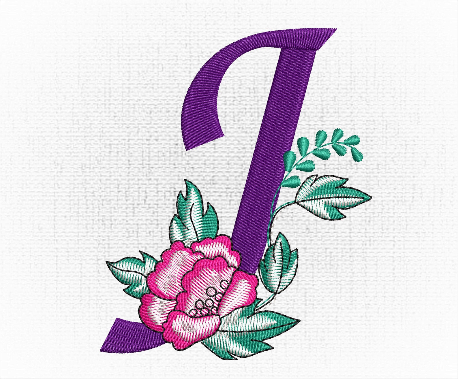 Monogram Letter J Machine embroidery designs Embroidery font | Etsy