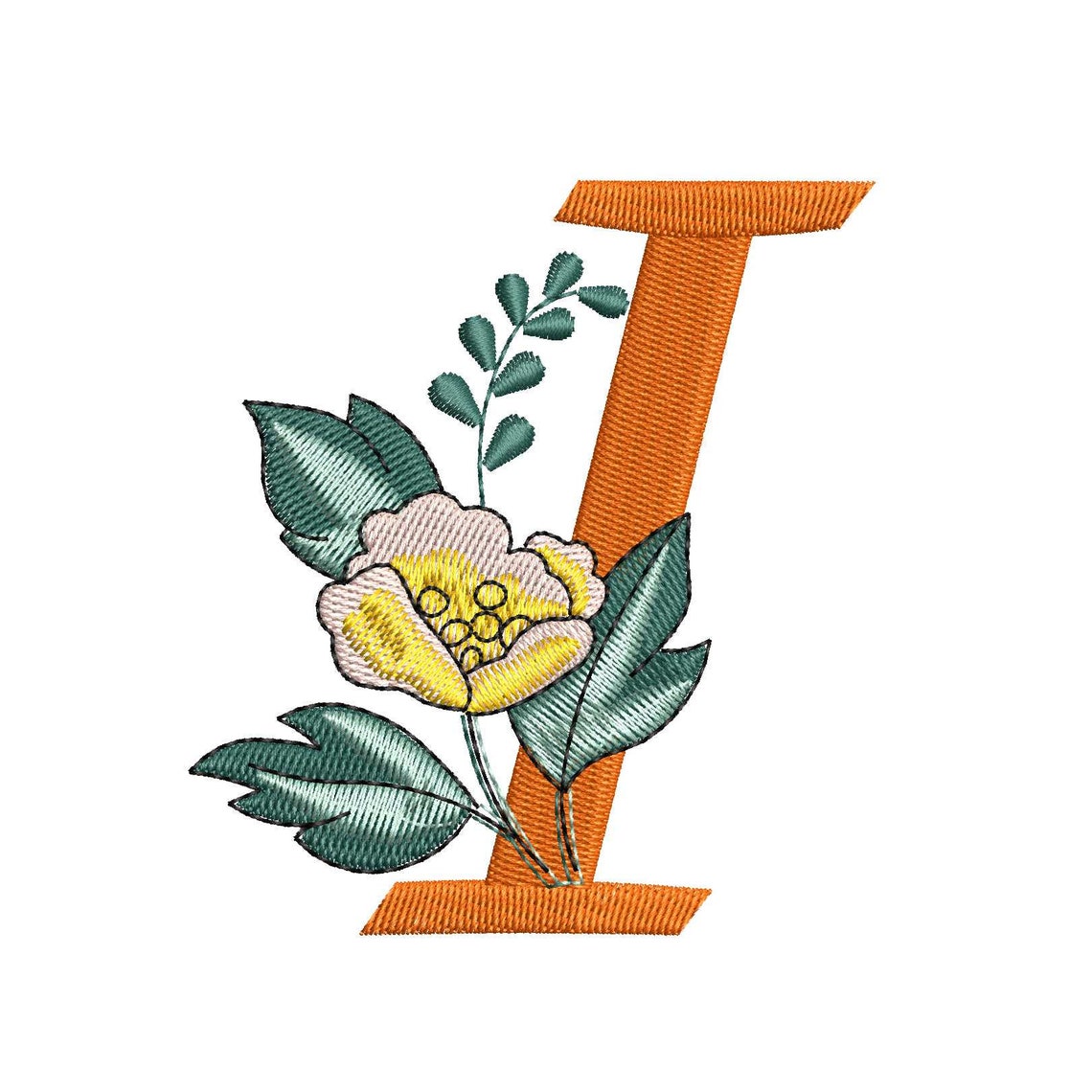 Monogram Letter I Machine embroidery designs Embroidery font Etsy