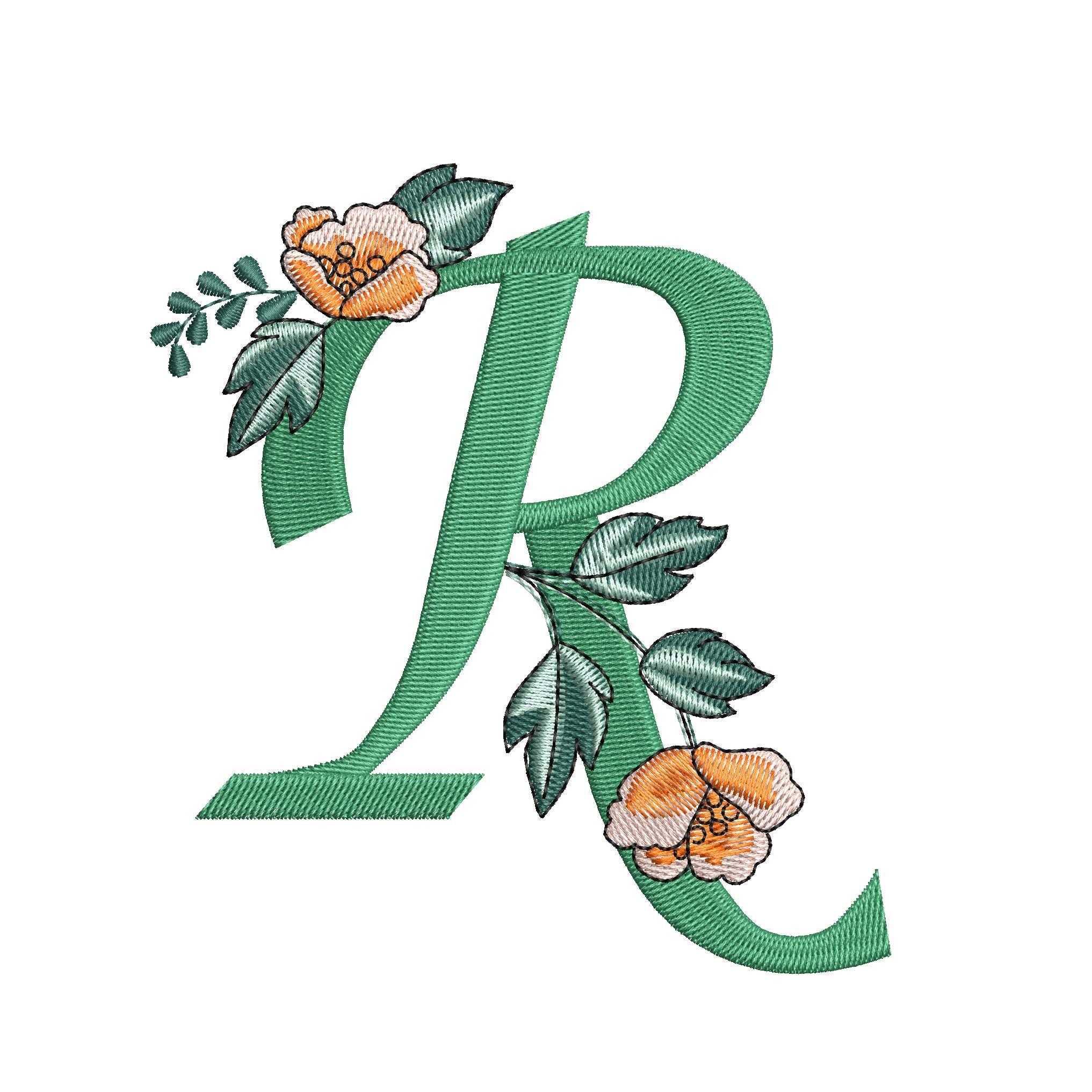 Monogram Letter R Machine embroidery designs Embroidery font Etsy