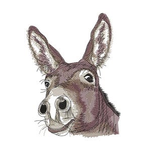 Donkey Machine Embroidery Design, Farm Animal Embroidery File  (Instant Download)