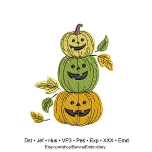 Pumpkins Machine Embroidery designs, Fall embroidery files, Digital download