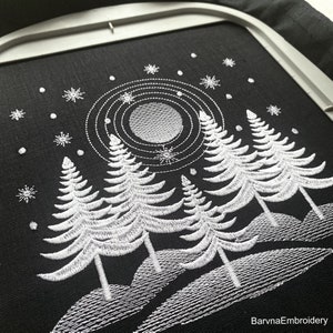 8 Winter Embroidery Designs for Machine, Winter Landscape Embroidery ...