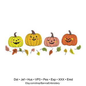 Pumpkins Machine Embroidery designs, Fall embroidery files, Digital download