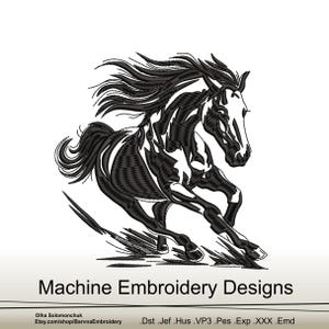 Horse Machine embroidery designs, Animals embroidery files, Digital download