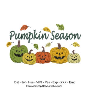 Pumpkin Season Machine embroidery designs, Fall embroidery files, Digital download