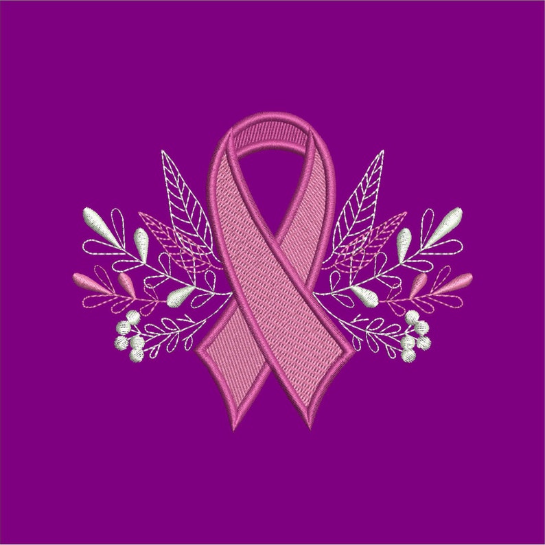 Awareness ribbon embroidery design files digital file  etsy