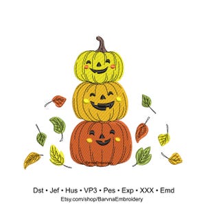 Pumpkins Machine Embroidery designs, Fall embroidery files, Digital download