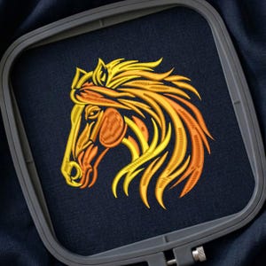 Horse Embroidery Design, Machine Embroidery File for Equestrian Lovers, Bold Linework Pattern (Instant Download)