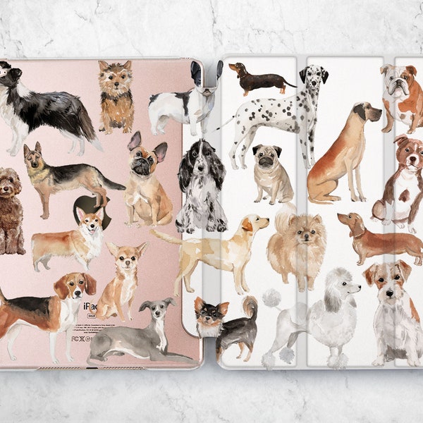 Cute Dogs iPad 4 Mini Case Animal Pattern Cases 10.5 Pro Apple iPad 9.7 2022 Air 10.9 2019 11 inch 10.2 12.9 Clear 3 2020 8 Gen 6th 5th Dog