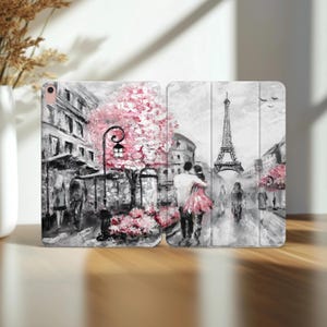 Blooming Paris iPad Case 11 Pro Eiffel Tower themed 9.7 A2898 10.9 inch tpu 12.9 2022 Stand iPad Air 13 2024 Mini 5 6 7 2 3 4 10.2" Romantic