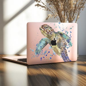 Watercolor Turtle MacBook Air M3 Mac Book Pro 15 16 Retina 13 M4 2020 Ocean Animal prints a1990 A2251 inch 2023 clear plastic laptop 14 M2 &quot;