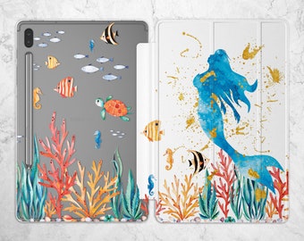 Abstract Mermaid fits Galaxy Tab A8 Coral Reef 10.5 A 10.1 s7 FE plus Samsung S8 2022 Cover S5e Tablet 8 inch 2021 S6 lite S3 8.0 ocean life