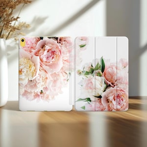Pink Peonies 12.9 iPad Stand Flowers A2197 Case 11 Pro Mini 2 4 iPad 5 2021 Smart Cover 9.7 iPad Air 2017 Case 10.5 iPad 2022 8 gen feminine