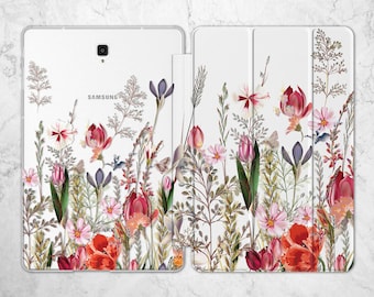 Wildblumen Hülle für Samsung Galaxy Tab A8 2022 S4 10.5 S5e 10,1 Plants 10.1 Pflanzen 12 Zoll A7 10.4 S3 S7 plus S6 lite Wild Flower