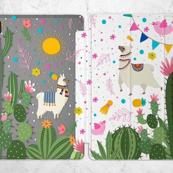 Funny Llama for Samsung S2 8 Cover Cacti Tablet 10.1 Case Galaxy Tab A8 10.5 S5e S8 11 A S7 FE a7 10.4 cactus painting S3 S6 lite boho print