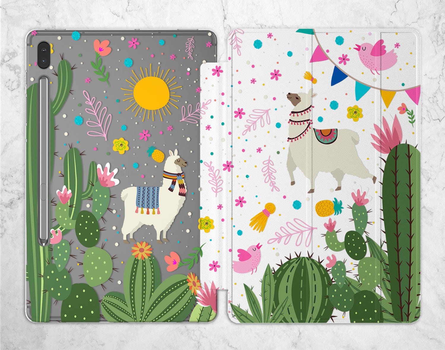 Llama iPad Case Kids Girls iPad 9.7 10.2 Cute Kawaii iPad Pro 11 10.5 12.9  Mini 5 Air 3 With Flowers Funny Animal Girly Dots Pattern Cover -   Israel
