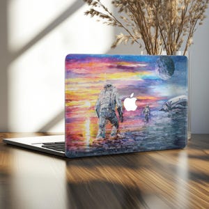 Canvas oil painting Macbook air 2020 Mac Book pro 15 M4 14 case Astronaut print a2941 2022 M2 13 m1 hard plastic Planet decor 16 inch cover