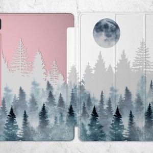 Abstract Trees for Galaxy Tab A8 10.5 Gray Forest S2 Case Tablet Cover s7 FE plus S8 Ultra Samsung Stand smart 10.1 magnetic S5e S6 lite 8.0