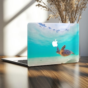Custodia per laptop con stampa tartaruga marina 13 M3 Blu Oceano Tropicale Custodia per Mac Book M4 MacBook Pro 2023 15 Custodia rigida Air 2025 M2 14 16 A2992 Apple Aquatic