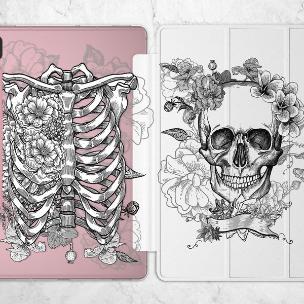 Skull Case for Tablet A 8 S7 FE Flowers Cover S5e Galaxy S4 10.5 2021 9.7 Samsung S3 10.1 8.0 S6 a7 10.4 lite anatomy art skeleton print s8