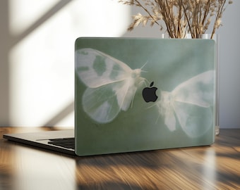 Funda rígida con estampado verde fantasmal para MacBook Pro de 14 y 16 pulgadas (M4, M3, M2 y M1), MacBook Air de 15,6 y 13 pulgadas (modelo 2024 A3241 A3113)